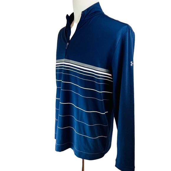 UNDER ARMOUR Cold Gear Infrared Base Layer Long Sleeve Shirt 1/4 Zip Sz Medium - Picture 2 of 12